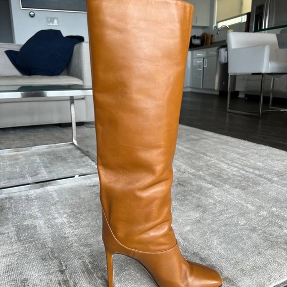Jimmy Choo Women Jimmy Choo Women\'s Brown Mahesa 100 Leather Knee-high Boots